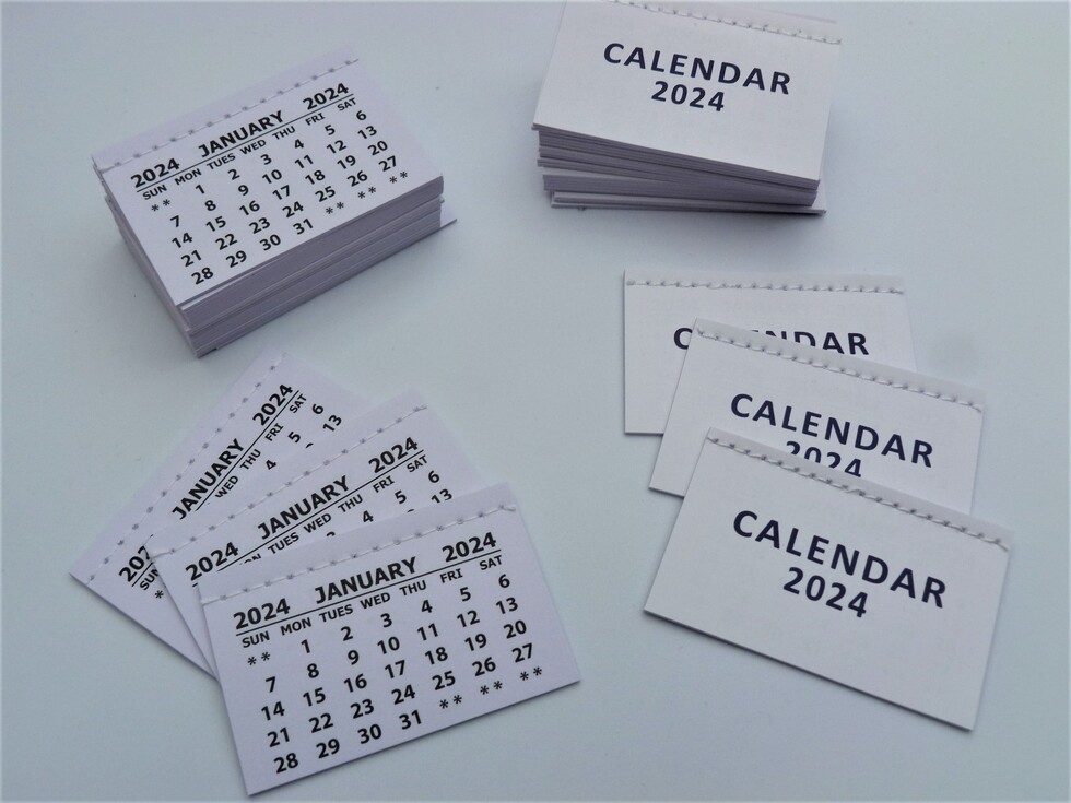 2024 Mini Calendars 12 tear off pages sewn 3x2 inches