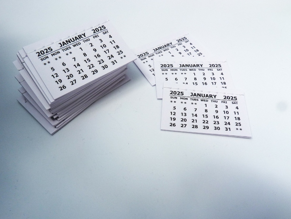 2024 Mini Calendars 12 tear off pages sewn 3x2 inches