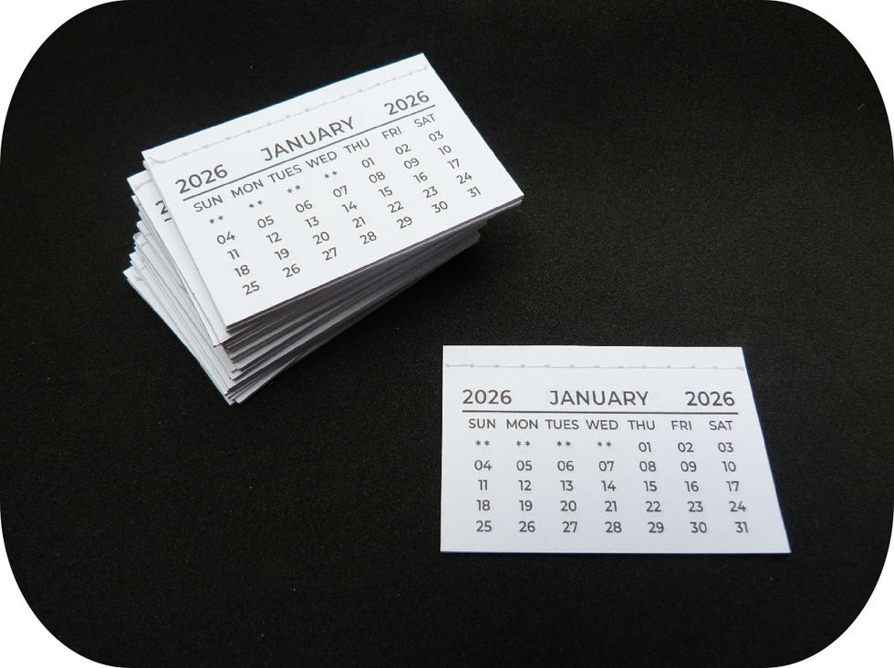 2024 Mini Calendars 12 tear off pages sewn 3x2 inches